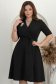 Rochie din stofa neagra midi in clos cu brosa detasabila - StarShinerS 1 - StarShinerS.ro