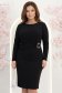 Rochie din lycra bleumarin midi cu croi in A cu drapaje laterale 1 - StarShinerS.ro