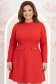 Rochie stofa rosie scurta croi in a cu buzunare in fata - StarShinerS 1 - StarShinerS.ro