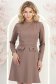Rochie stofa mocha scurta croi in a cu buzunare in fata - StarShinerS 1 - StarShinerS.ro