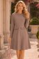 Rochie stofa mocha scurta croi in a cu buzunare in fata - StarShinerS 1 - StarShinerS.ro