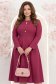 Rochie stofa zmeura midi in clos cu nasturi decorativi - StarShinerS 1 - StarShinerS.ro