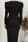 Rochie din stofa elastica neagra midi tip creion cu umeri bufanti si slit frontal - StarShinerS 5 - StarShinerS.ro