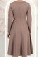 Rochie din stofa mocha midi in clos accesorizata cu inel auriu in talie - StarShinerS 7 - StarShinerS.ro