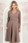 Rochie din stofa mocha midi in clos accesorizata cu inel auriu in talie - StarShinerS 3 - StarShinerS.ro