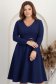 Rochie din stofa bleumarin midi in clos accesorizata cu inel auriu in talie - StarShinerS 1 - StarShinerS.ro