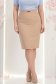 Fusta din stofa bej midi tip creion cu accesoriu metalic - StarShinerS 2 - StarShinerS.ro