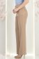 Pantaloni lungi din stofa bej evazati cu buzunare laterale si accesoriu in talie- StarShinerS 3 - StarShinerS.ro