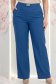 Pantaloni lungi din stofa albastri evazati cu buzunare laterale si accesoriu in talie - StarShinerS 2 - StarShinerS.ro