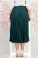 Fusta plisata din stofa elastica verde-inchis midi in clos cu accesoriu metalic in talie - StarShinerS 2 - StarShinerS.ro