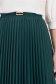 Fusta plisata din stofa elastica verde-inchis midi in clos cu accesoriu metalic in talie - StarShinerS 4 - StarShinerS.ro