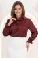 Bluza din satin visinie cu un croi usor larg si volanase la maneca - StarShinerS 1 - StarShinerS.ro