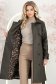 Palton din piele ecologica khaki cu un croi drept accesorizat cu cordon 3 - StarShinerS.ro