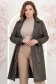 Palton din piele ecologica khaki cu un croi drept accesorizat cu cordon 2 - StarShinerS.ro
