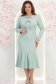 Rochie din stofa elastica mint midi in clini accesorizata frontal cu fundite si pietre strass - StarShinerS 2 - StarShinerS.ro