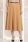Fusta din stofa mocha midi in clos cu accesoriu tip curea - StarShinerS 2 - StarShinerS.ro