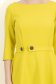 Rochie stofa verde lime midi in clos cu nasturi decorativi - StarShinerS 4 - StarShinerS.ro