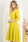 Rochie stofa verde lime midi in clos cu nasturi decorativi - StarShinerS 3 - StarShinerS.ro