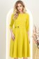 Rochie stofa verde lime midi in clos cu nasturi decorativi - StarShinerS 2 - StarShinerS.ro