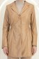 Palton tip trench din piele ecologica bej cambrat cu elastic in talie 5 - StarShinerS.ro