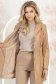 Palton tip trench din piele ecologica bej cambrat cu elastic in talie 3 - StarShinerS.ro