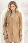 Palton tip trench din piele ecologica bej cambrat cu elastic in talie 1 - StarShinerS.ro
