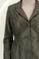 Palton tip trench din piele ecologica khaki cambrat cu elastic in talie 5 - StarShinerS.ro