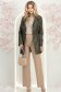 Palton tip trench din piele ecologica khaki cambrat cu elastic in talie 4 - StarShinerS.ro