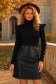 Bluza dama din bumbac neagra mulata cu volanase si nasturi decorativi