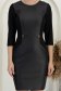 Rochie din piele eco si jersey neagra scurta tip creion cu buzunare laterale si nasturi decorativi 6 - StarShinerS.ro