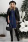 Rochie din denim si stofa elastica neagra tip creion scurta cu fermoar frontal - StarShinerS 3 - StarShinerS.ro