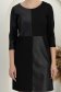 Rochie din jersey si piele ecologica tip croco neagra scurta cu un croi drept si maneci trei-sferturi - StarShinerS 5 - StarShinerS.ro