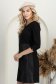 Rochie din jersey si piele ecologica tip croco neagra scurta cu un croi drept si maneci trei-sferturi - StarShinerS 2 - StarShinerS.ro