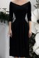 Rochie din catifea neagra midi in clos cu aplicatii de dantela aplicate lateral- StarShinerS 7 - StarShinerS.ro
