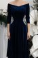 Rochie din catifea bleumarin midi in clos cu aplicatii cu pietre cusute lateral - StarShinerS 7 - StarShinerS.ro