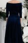 Šaty z námořnického sametu midi ve střihu do A s aplikacemi ze šitých kamenů po straně - StarShinerS 6 - StarShinerS.cz