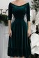 Rochie din catifea verde-inchis midi in clos cu aplicatii cu pietre cusute lateral- StarShinerS 7 - StarShinerS.ro