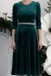 Rochie din catifea verde-inchis in clos cu umeri bufanti si aplicatii cu perle pe cordon - StarShinerS 7 - StarShinerS.ro