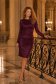 Rochie din catifea cu sclipici mov tip creion cu drapaje laterale - StarShinerS 1 - StarShinerS.ro