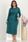 Rochie din modal verde midi cu un croi drept crapata pe picior - StarShinerS 1 - StarShinerS.ro