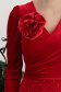 Rochie din catifea rosie până la genunchi in clos accesorizata cu brosa florala - StarShinerS 4 - StarShinerS.ro