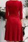 Rochie din catifea rosie până la genunchi in clos accesorizata cu brosa florala - StarShinerS 6 - StarShinerS.ro