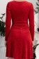 Rochie din catifea rosie scurta in clos cu decolteu petrecut si sclipici- StarShinerS 6 - StarShinerS.ro