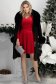 Rochie din catifea rosie scurta in clos cu decolteu petrecut si sclipici- StarShinerS 3 - StarShinerS.ro