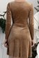 Rochie din catifea mocha scurta in clos cu decolteu petrecut si sclipici- StarShinerS 6 - StarShinerS.ro