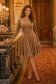 Rochie din catifea mocha scurta in clos cu decolteu petrecut si sclipici- StarShinerS 1 - StarShinerS.ro