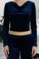 Bluza din catifea bleumarin mulata cu decolteu cazut - StarShinerS 5 - StarShinerS.ro
