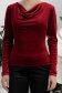 Bluza din catifea visinie mulata cu decolteu cazut - StarShinerS 5 - StarShinerS.ro