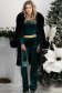 Bluza dama din catifea verde-inchis cu maneci bufante din voal si decolteu rotunjit - StarShinerS 3 - StarShinerS.ro