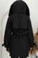 Geaca din fas neagra cu croi larg cu insertii cu blana ecologica cordon detasabil 6 - StarShinerS.ro